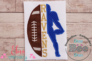 Football Player and Ball Ravens - Applique
