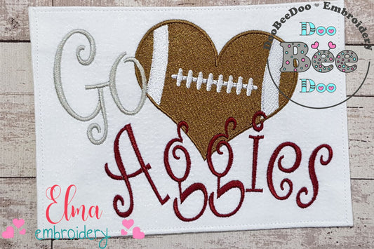Football Go Aggies - Fill Stitch