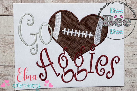 Football Go Aggies - Applique
