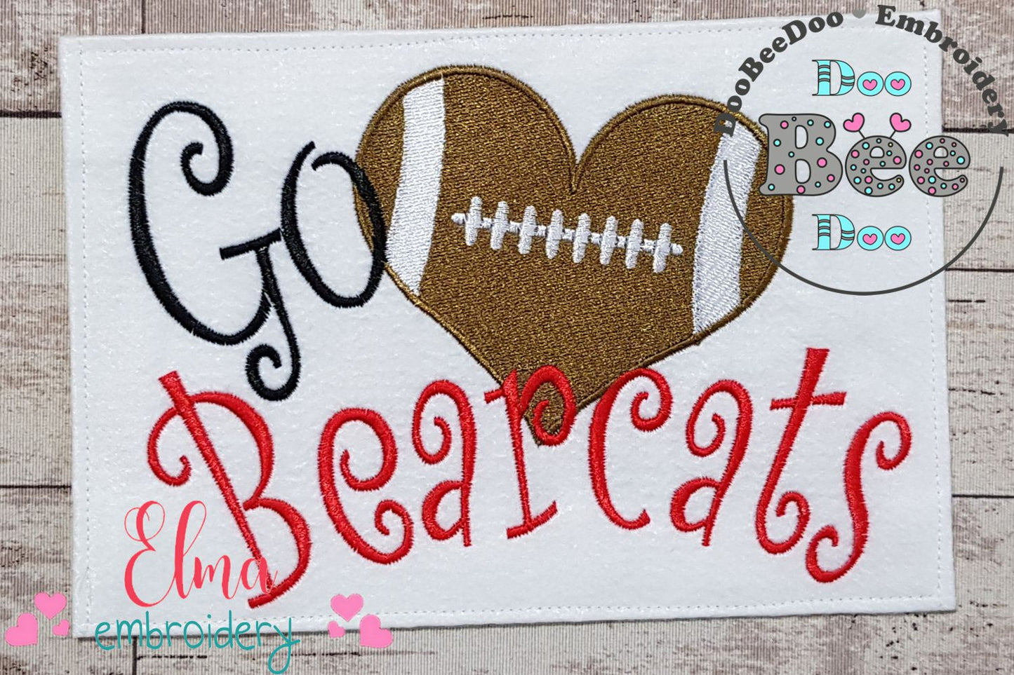 Football Go Bearcats - Fill Stitch