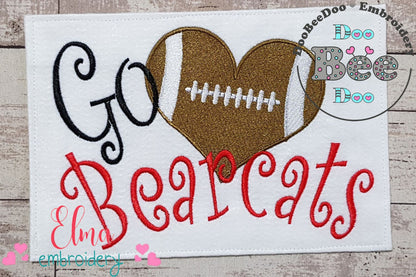 Football Go Bearcats - Fill Stitch