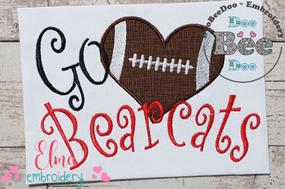 Football Go Bearcats - Applique