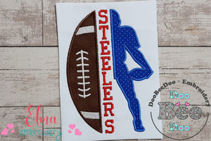 Football Steelers Player and Ball - Applique
