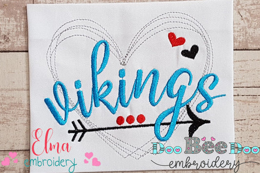 Vikings Arrow and Hearts - Fill Stitch