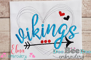 Vikings Arrow and Hearts - Fill Stitch