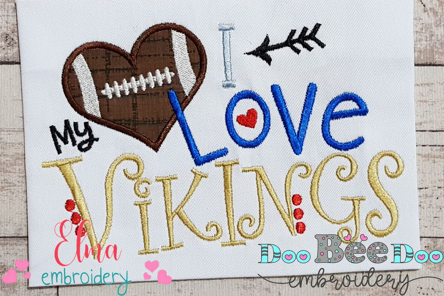 Football I Love my Vikings - Applique