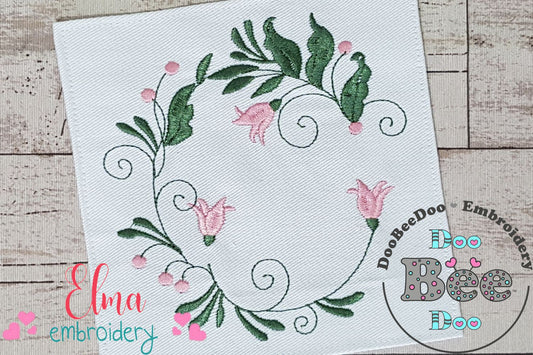 Flowers Frame - Fill Stitch