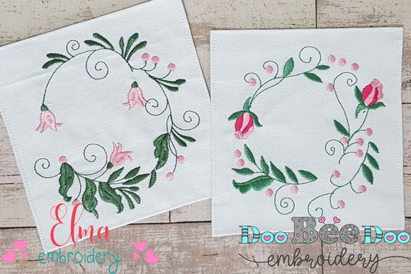 Flowers Frame - Set of 2 designs - Fill Stitch