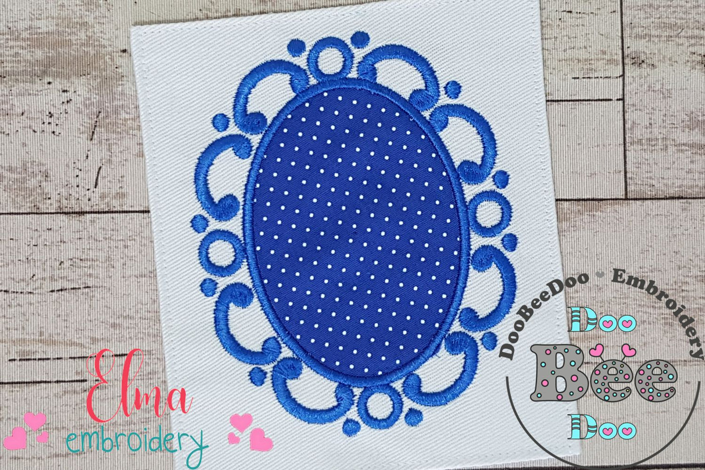 Arabesque Frame Blue - Applique