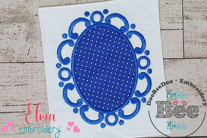 Arabesque Frame Blue - Applique