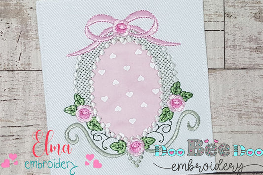 Floral Frame Bow - Applique