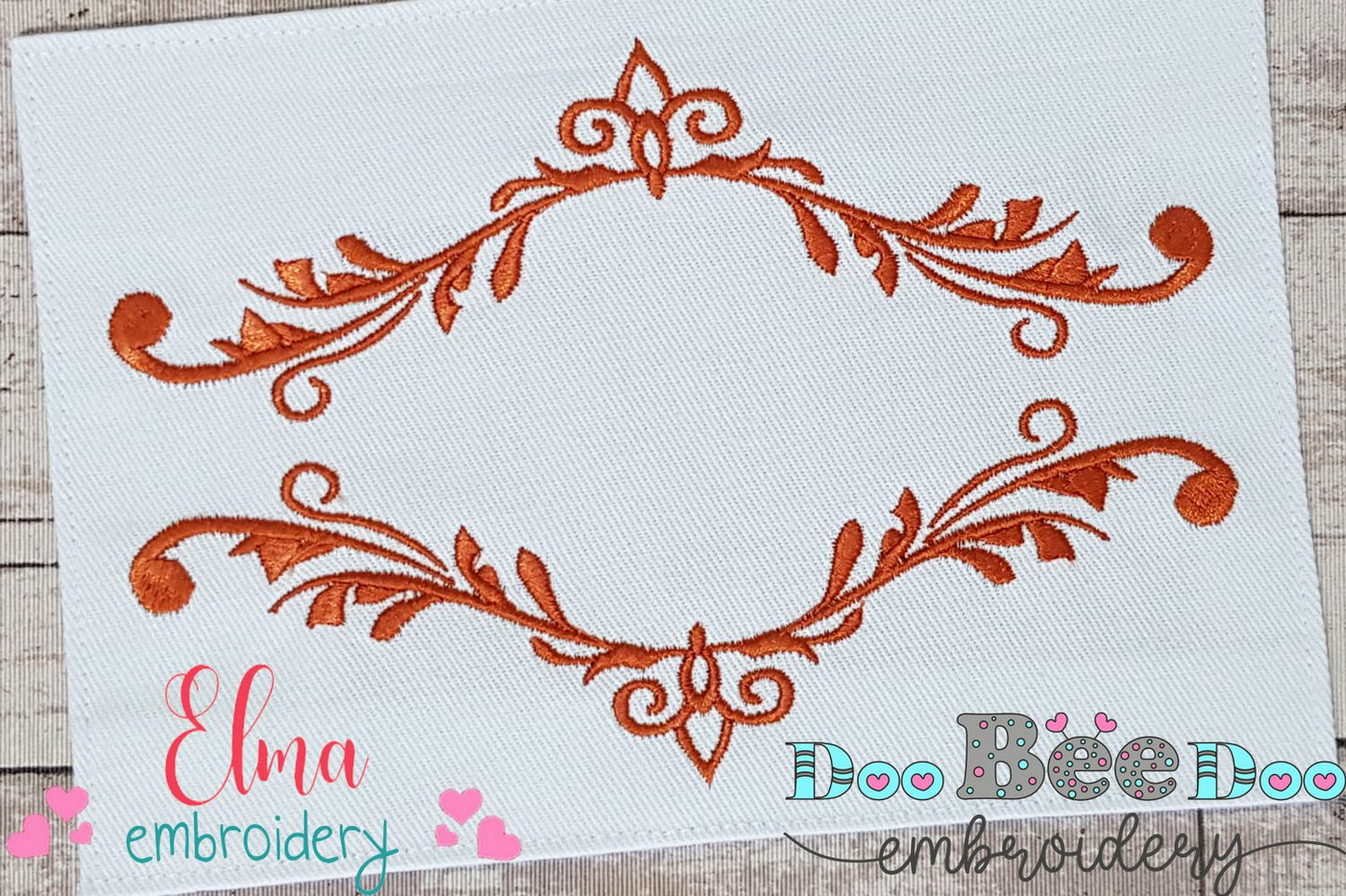 Arabesque Frame Orange - Fill Stitch