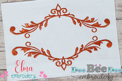 Arabesque Frame Orange - Fill Stitch