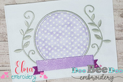 Arabesque Frame Gray - Applique