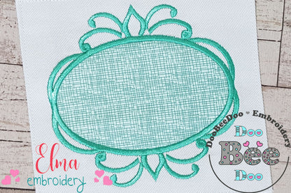 Arabesque Frame Sky Blue - Applique