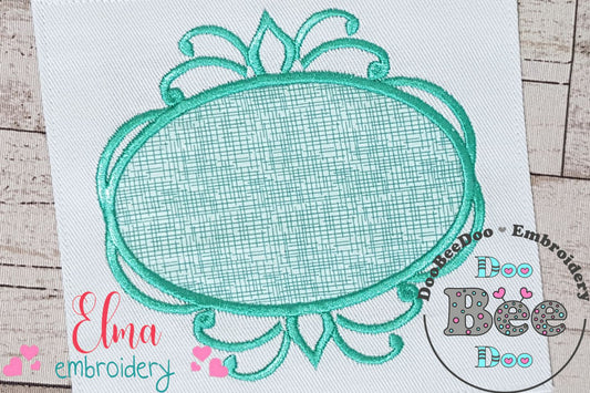 Arabesque Frame Sky Blue - Applique