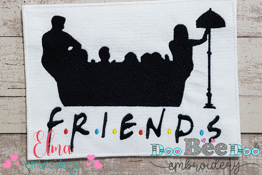Friends Couch Silhouette - Fill Stitch - Machine Embroidery Design