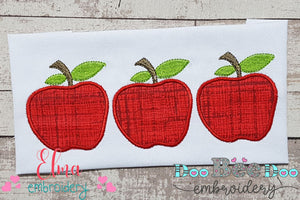 Three Apples in a Row - Applique