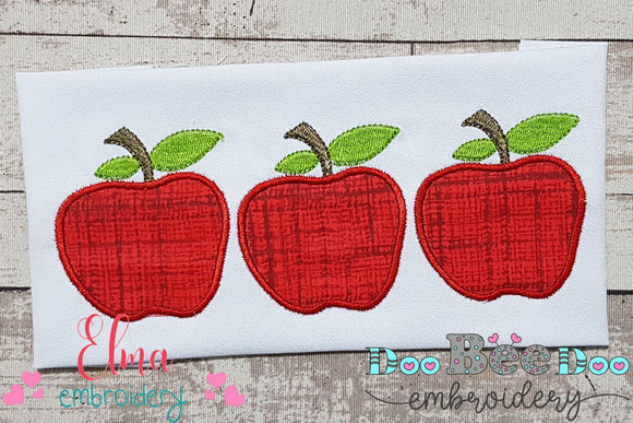 Three Apples in a Row - Applique