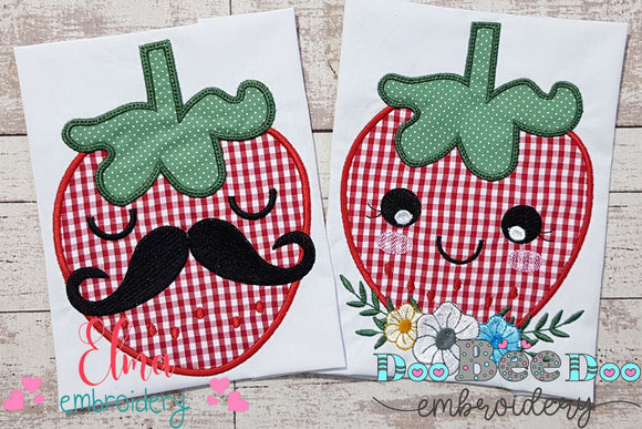 Strawberry Boy and Girl - Applique - Set of 2 designs