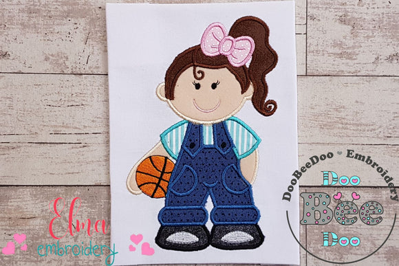 Girl with Basketball - Applique