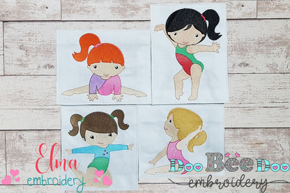 Gymnast Girls - Fill Stitch - Set of 4 designs