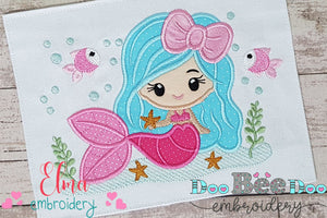 Mermaid with Bow - Applique