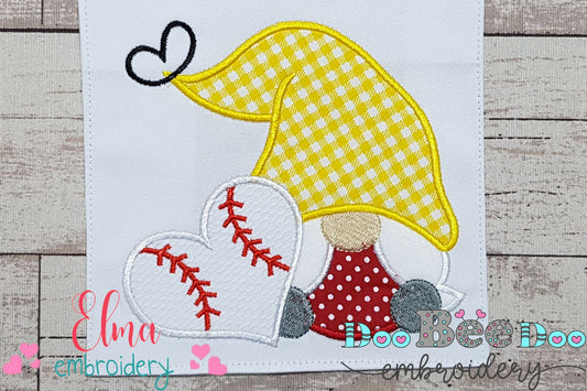 Love Baseball Gnome - Applique