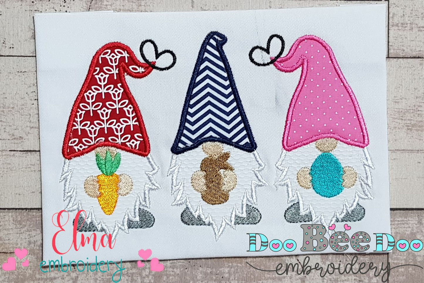 Three Easter Gnomes - Applique