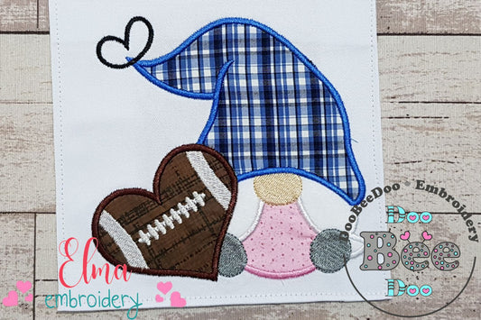 Love Football Gnome - Applique