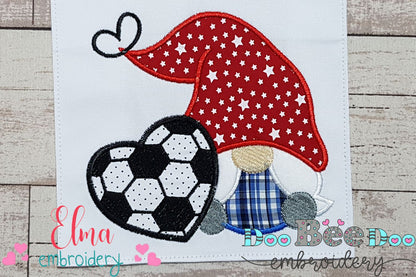 Love Soccer Gnome - Applique