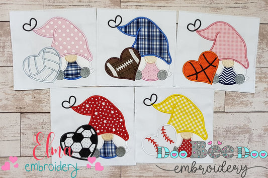 Love Sports Gnomes - Applique - Set of 5 designs