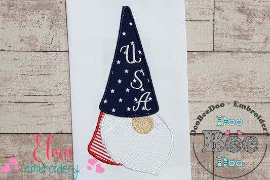 Patriotic USA Gnome - Applique