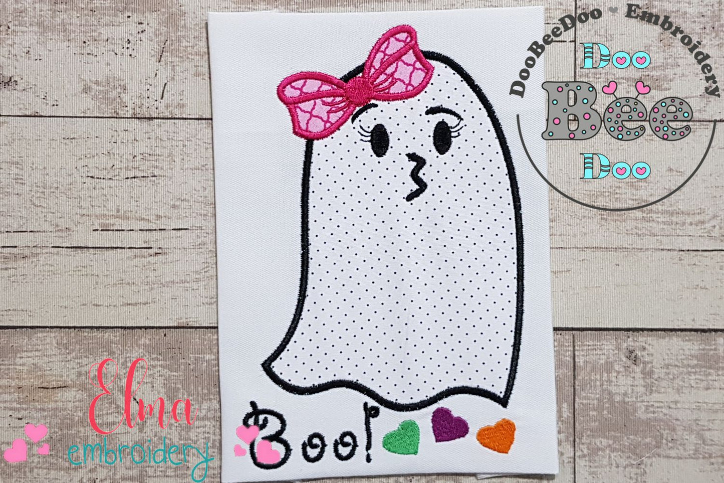 Halloween Ghost Girl Boo - Applique