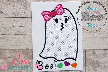 Halloween Ghost Girl Boo - Applique