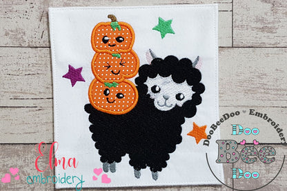 Halloween Llama and Pumpkins - Applique