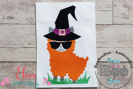Witch Halloween Llama - Fill Stitch