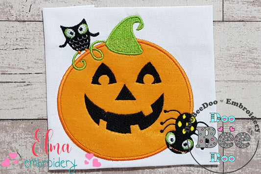 Pumpkin , Spider and Owl - Applique