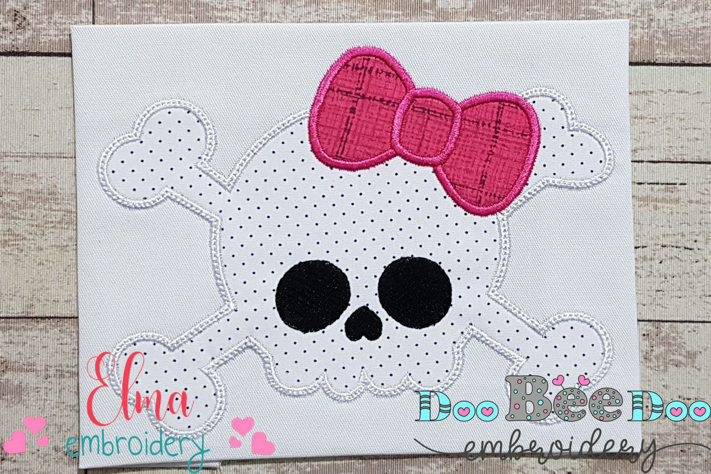 Skull with Bow - Applique