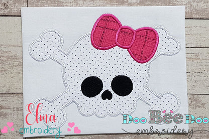Skull with Bow - Applique