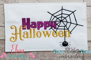 Happy Halloween Spider Web - Fill Stitch