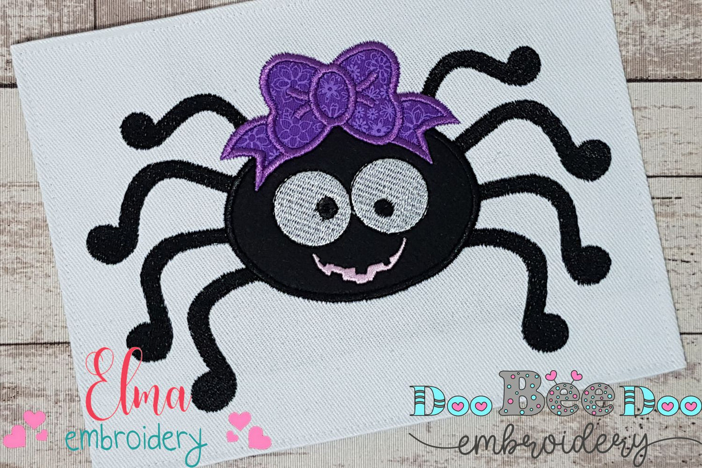 Spider with Bow - Applique - Machine Embroidery Design