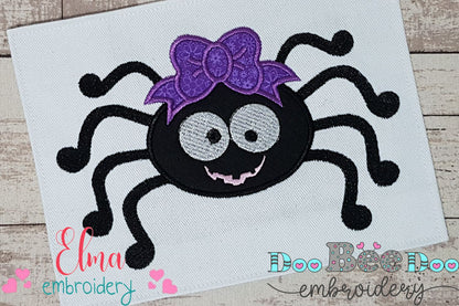 Spider with Bow - Applique - Machine Embroidery Design