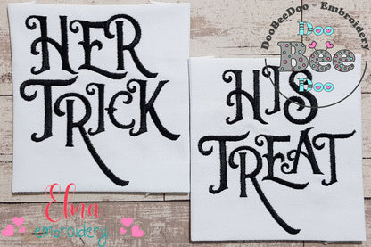 Her Trick and His Treat - Fill Stitch - Set of 2 designs