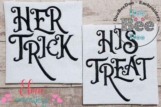 Her Trick and His Treat - Fill Stitch - Set of 2 designs