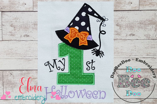 My 1st Halloween Witch Hat - Applique