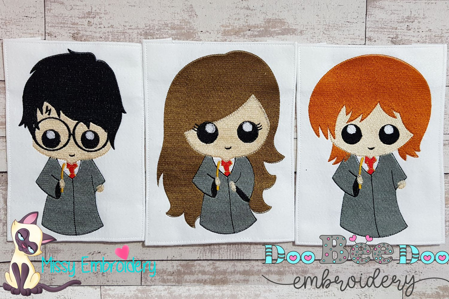 Three Wizard Kids - Fill Stitch - Set of 3 designs