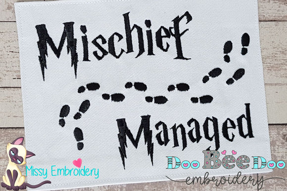 Mischief Managed - Fill Stitch Embroidery