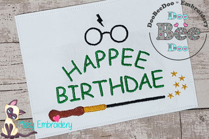 Happee Birthdae - Fill Stitch