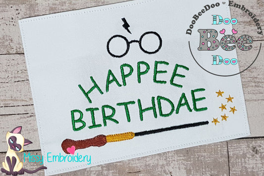 Happee Birthdae - Fill Stitch